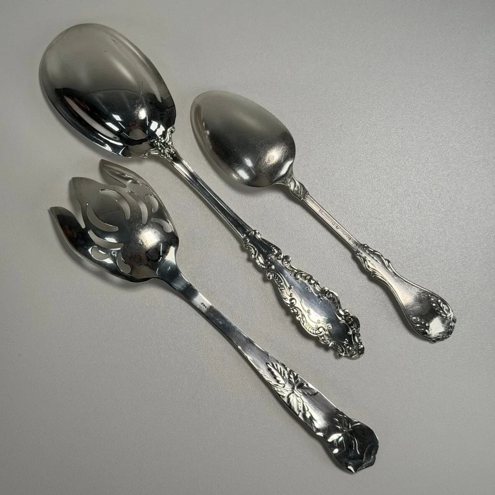 Lot of Silver Plated Serving Utensils Spoon‎ Salad Fork Italy Gorham WM A Rogers